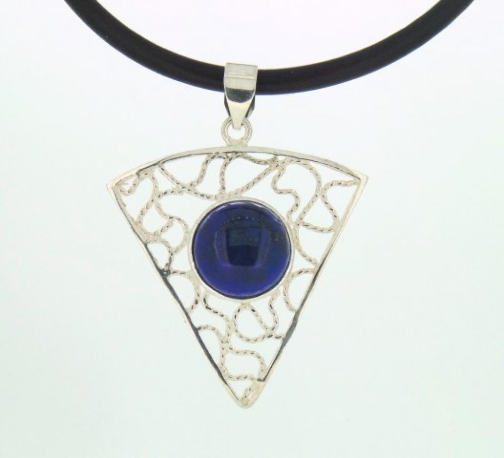 Ciondolo in Argento 925%° lavorazione a filo con centrale in Lapis